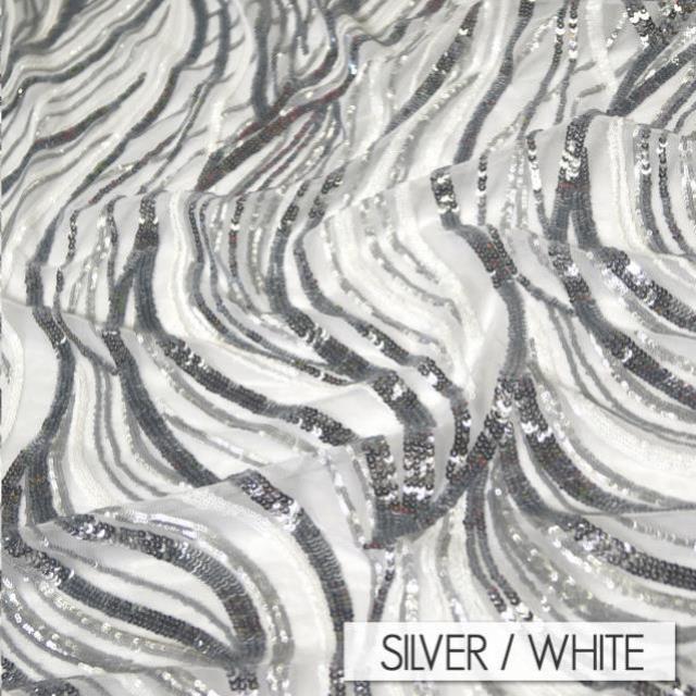 Rental store for LINEN, 120 RD SKYFALL SEQUIN SILVER WHI in Atlanta GA