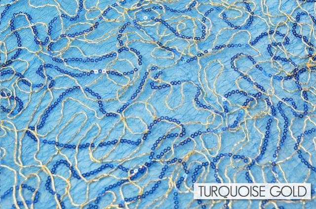 Rental store for BEDAZZLE SEQUINS - TURQUOISE GOLD in Atlanta GA