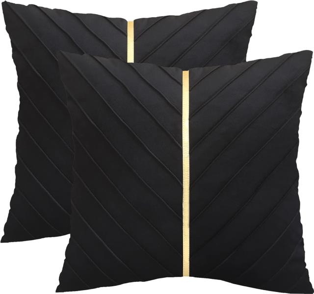 Rental store for PILLOW, VELVET 18X18, BLACK W  GOLD in Atlanta GA