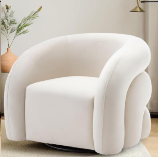 Rental store for VELVET SWIVEL ACCENT CHAIR - IVORY in Atlanta GA